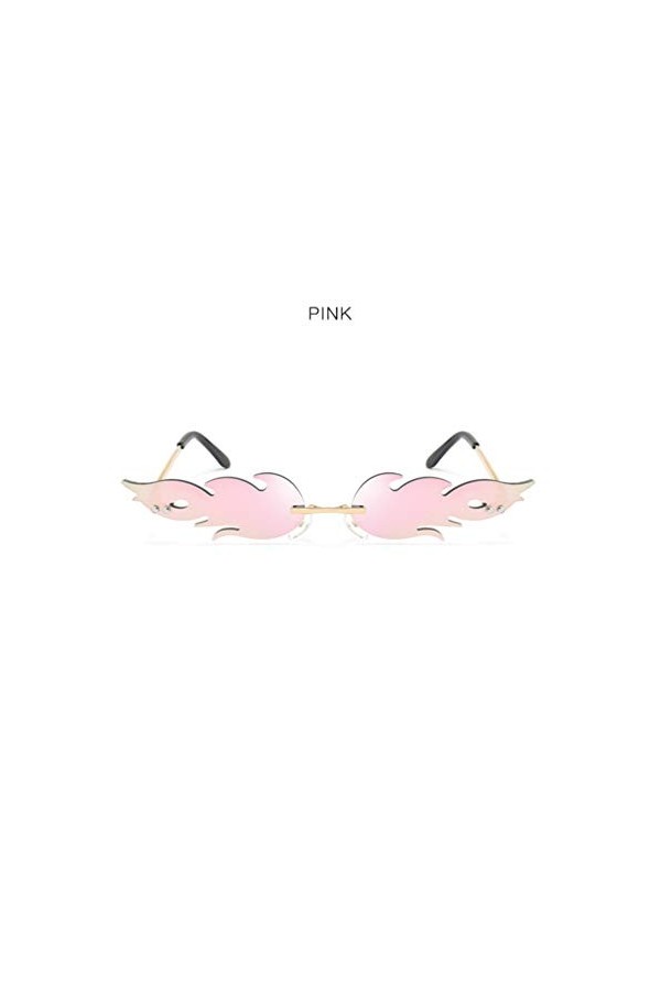 TOYANDONA 1Pc Mode Flamme Lunettes de Soleil Lunettes en Métal Clair Lunettes sans Cadre Nuances pour Les Femmes de Fête Fill