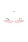TOYANDONA 1Pc Mode Flamme Lunettes de Soleil Lunettes en Métal Clair Lunettes sans Cadre Nuances pour Les Femmes de Fête Fill