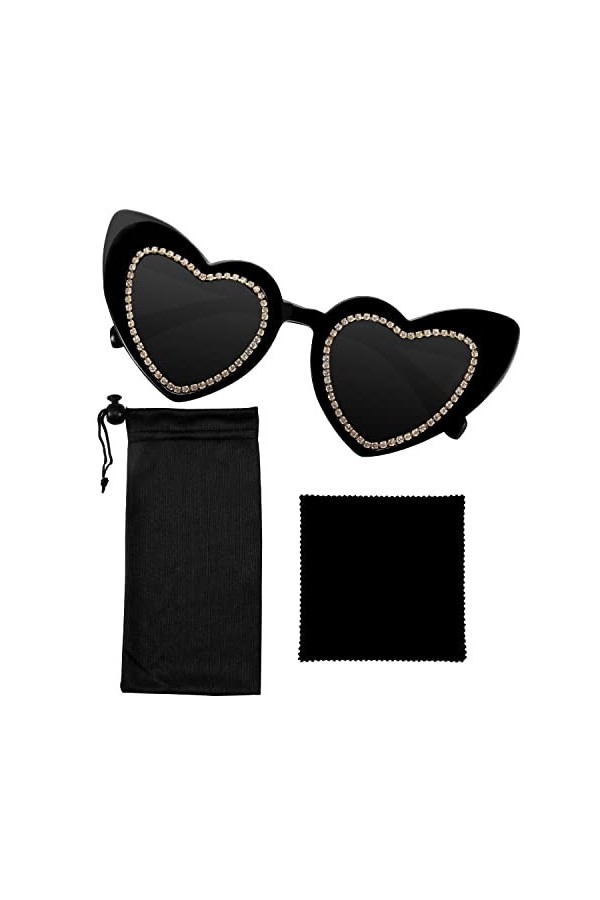 LUTER Lunettes de Soleil Coeur, Lunettes de Fête Lunettes de Saint Valentin Lunettes de Soleil de Mariée Lunettes de Soleil e