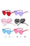 ZKSXOA 6 Paires de Lunettes Soleil Sans Monture en Forme Coeur Lunettes Soleil Coeur Sans Cadre Verres Clairs Couleur Bonbon 