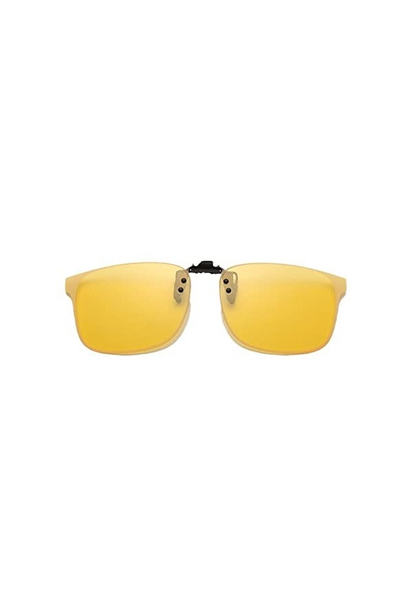 Lunettes de soleil polarisées à clipser, verres polarisés rabattables pour homme et femme, jaune, taille unique