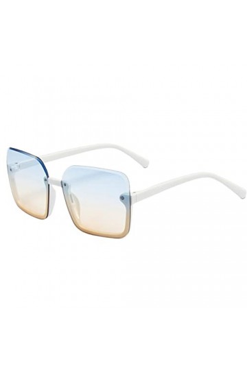Lunettes de soleil polarisées rétro pour femme - Verres classiques sans cadre - Style hippie - Lunettes de soleil étoilées pe