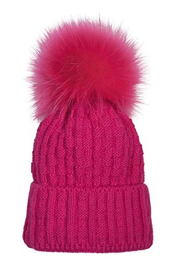 styleBREAKER Bonnet en Maille avec Pompon Unisexe, avec Motif tressé et Doublure en Polaire, Bonnet dhiver avec Un Pompon en