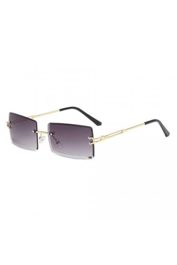 ZOHIKO Lunettes de soleil sans monture pour femme - Dégradé carré - Lunettes de soleil carrées - Sans monture, G