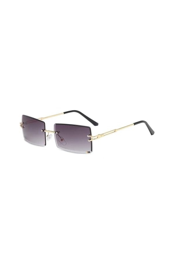 ZOHIKO Lunettes de soleil sans monture pour femme - Dégradé carré - Lunettes de soleil carrées - Sans monture, G