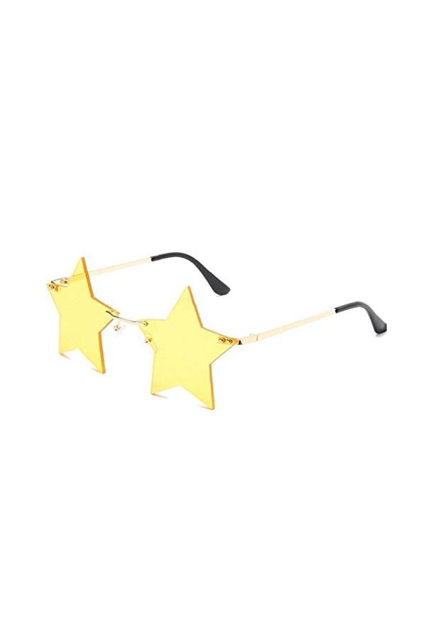 PiniceCore 1pc Personnalité Rimless Lunettes De Soleil Étoile À Cinq Branches En Forme De Lunettes Unique Pentagram Lunettes