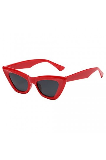 QWASZX Lunettes de soleil pour femme - Motif chat - Style rétro - Unisexe, rouge, taille unique