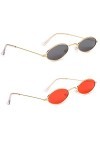 2 Paires Mini Lunettes Rondes Vintage Élégantes, Vintage Petit Lunettes De Soleil Ovales Lunettes de Soleil Ovales Vintage Lu