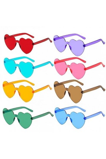 ojussa Lunettes de soleil en forme de cœur - Lunettes de soleil hippie sans monture - Lunettes de soleil funky - Lunettes de 