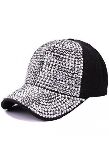 Gudessly Casquette de baseball réglable en denim avec strass cloutés pour femme, Bonnet en Y bleu, 7/7 1/2