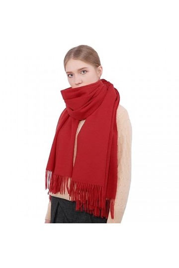 RIIQIICHY Femmes Écharpe Pashmina Châles Etole Hiver Longues Grande Chauds Écharpes Blanc