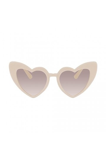 YUNFANG Lunettes de soleil coeur pour femme, Lunettes de soleil en forme damour rétro tendance surdimensionnées colorées, Lu