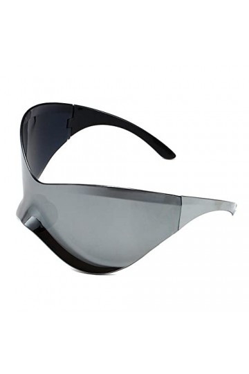 OCKULT Y2k Lunettes de soleil de sport futuristes surdimensionnées punk lunettes de soleil ombres hommes femmes sans monture 