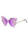 Lunettes de soleil papillon avec strass - Cadeau pour femme - Lunettes de soleil tendance - Lunettes de soleil tactiques C, 