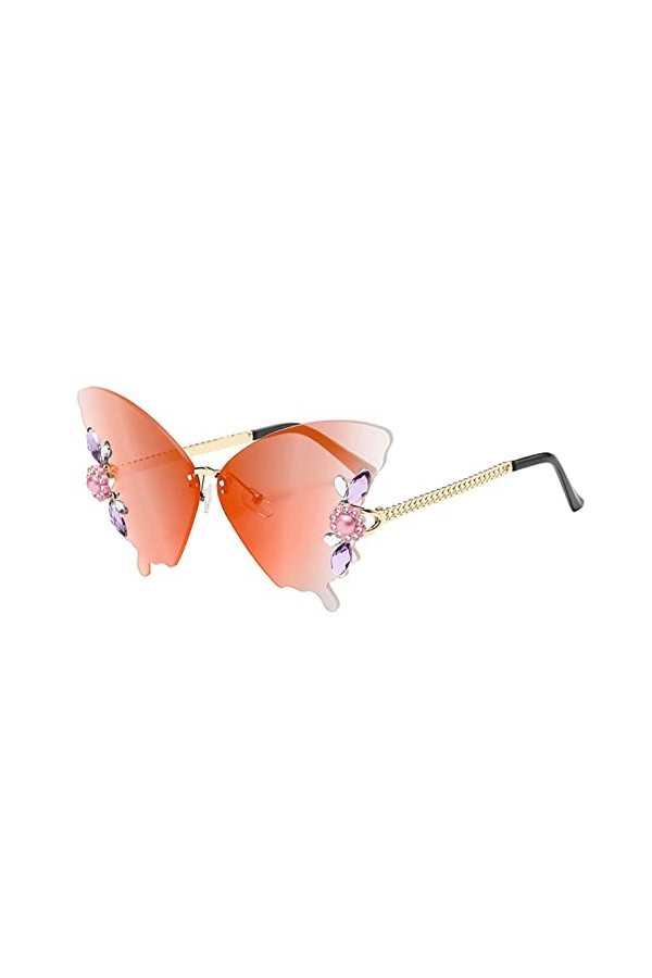 Lunettes de soleil papillon avec strass - Cadeau pour femme - Lunettes de soleil tendance - Lunettes de soleil tactiques C, 