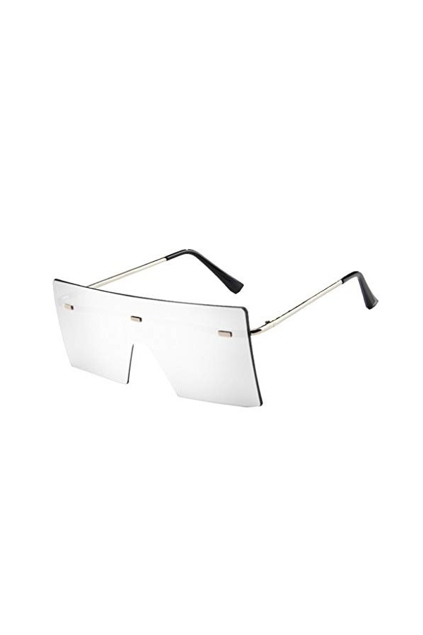 Lunettes de soleil pour homme et femme - Tendance - Style rétro - Grandes lunettes de soleil carrées sans monture - Pour femm