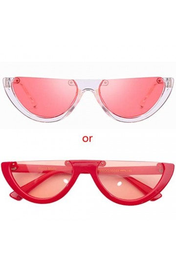 Morningmo Lunettes de soleil rétro tendance pour femme demi-monture sans monture super cool pour femmes polarisées protection