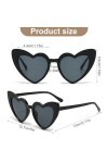 GNHG Lunettes de Soleil Coeur Lunette Soleil Femme Lunette de Soleil Lunettes Coeur, Lunettes Forme de Cœur Oeil de Chat Vint