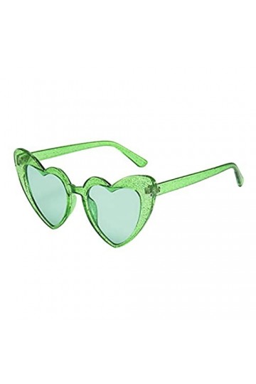 Youning Lunettes de soleil transparentes colorées en forme de cœur rétro pour femme - Lunettes vintage - Protection UV400 - L