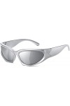 ZMNVEG Lunettes de soleil de sport enveloppantes pour homme et femme - Tendance - Ovale - Monture épaisse - Élégantes - Prote