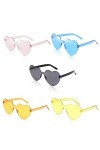 5 Paires Lunettes de Soleil en Forme de Coeur, Lunettes en Forme de Coeur, Lunettes Parti de Soleil Hippie Lunettes de Soleil
