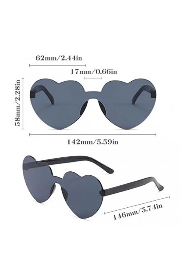 5 Paires Lunettes de Soleil en Forme de Coeur, Lunettes en Forme de Coeur, Lunettes Parti de Soleil Hippie Lunettes de Soleil