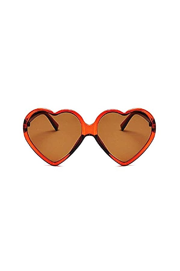 Lunettes de soleil coeur femme - femme - transparent - lolita - polarisées - femme - fille - monture marron transparent - uv4