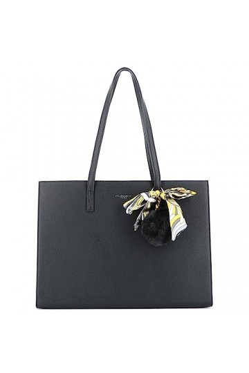 Sac A Main Femme PU Cuir Grainé - Sac Cabas Souple Documents A4 - Sac Cours Lycée Business - Shopper Porté épaule Fourre-tout