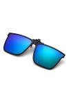 YAMEIZE Mode Rectangle Polarisé Lunettes de Soleil à Clipser - Lunettes de protection UV 400 pour Femmes et Hommes Lunettes C