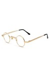 JiXuan Lunettes de Soleil Style Steampunk Rock Style Gothique Vampire Vintage Petites Lunettes de Soleil Rondes