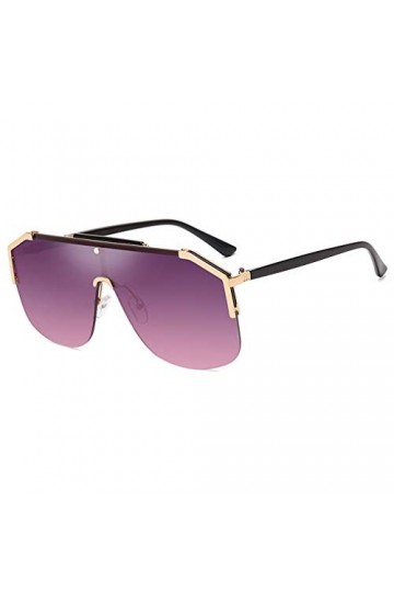 Yuandongxing Lunettes de Soleil carrées surdimensionnées pour Femmes Hommes Retro Demi Cadre Pink Shades UV400