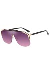 Yuandongxing Lunettes de Soleil carrées surdimensionnées pour Femmes Hommes Retro Demi Cadre Pink Shades UV400