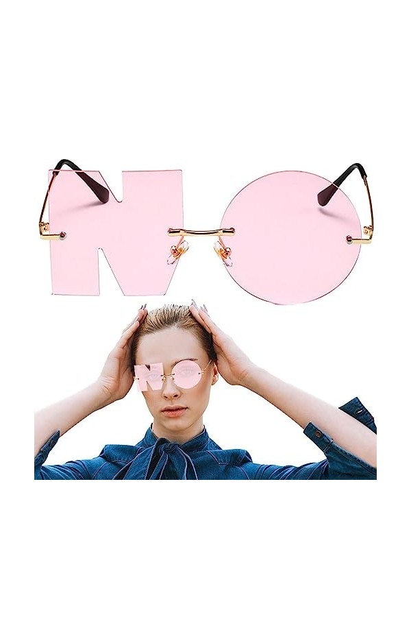 HIFONI Lettre NO soleil - soleil dété sans monture - Vision confortable sans monture été anti-UV 2023 lettre sans lunettes p