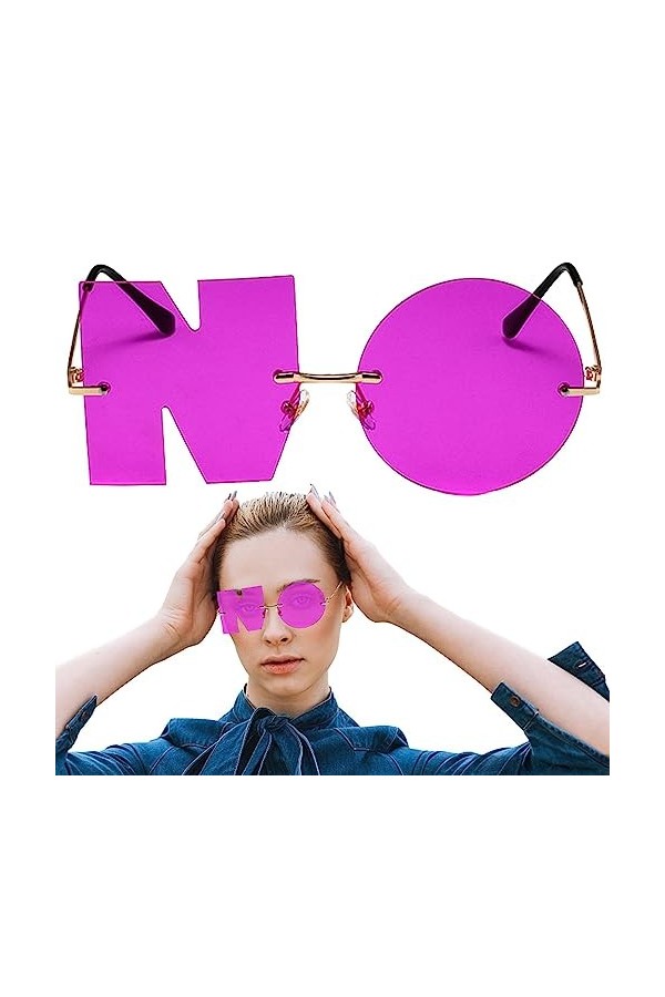 HIFONI Lettre NO soleil - soleil dété sans monture - Vision confortable sans monture été anti-UV 2023 lettre sans lunettes p