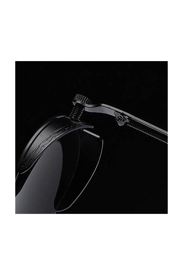 Zpoicaegn Lunettes de Soleil Rondes en Métal Hommes Femmes Lunettes de Mode Vintage Lunettes de Soleil Uv400 Or + Orange 