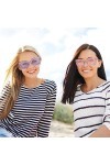 Klfoho Lot de 2 lunettes de soleil surdimensionnées à strass tendance rétro pour femme et homme - Monture épaisse - Accessoir