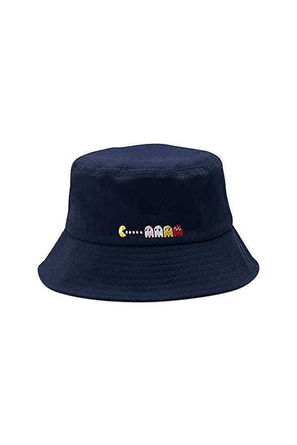 DORRISO Femme Chapeau de Soleil Anti-UV Large Bord Loisir Visière Pliable Plage Voyage Chapeaux Coton Bleu