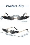 Kiiwah Lunettes de Soleil en Forme Flamme, Lunette de Soleil Flamme sans Monture Lunettes Punk pour Femme Homme Fournitures d