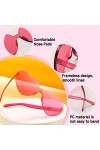 Lunettes Evjf, 9 Pièces Heart Glasses, Lunettes de Soleil Coeur, 1 Transparent + 8 Rose Rouge Heart Shaped Sunglasses, Lunett