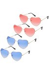 Royouzi Lunettes de Soleil en Forme de Cœur, 4 Paires 4 Couleurs Lunettes De Soleil Femme pour Jeux dimitation, Hippie dég