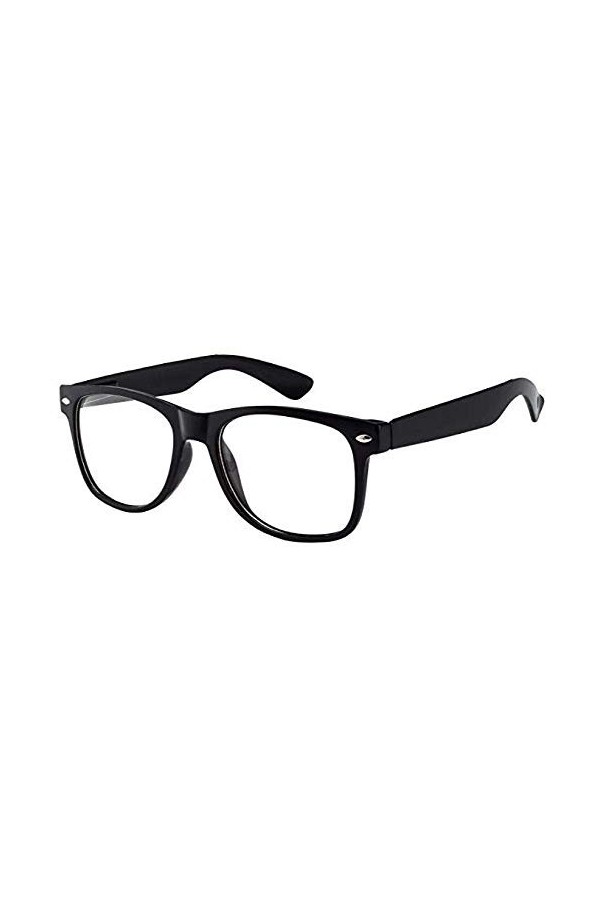 Boolavard Rétro Vintage couleur unisexe Punk Geek Classic style Nombre Zéro Effacer Objectif Lunettes de soleil Clair Noir 