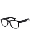 Boolavard Rétro Vintage couleur unisexe Punk Geek Classic style Nombre Zéro Effacer Objectif Lunettes de soleil Clair Noir 