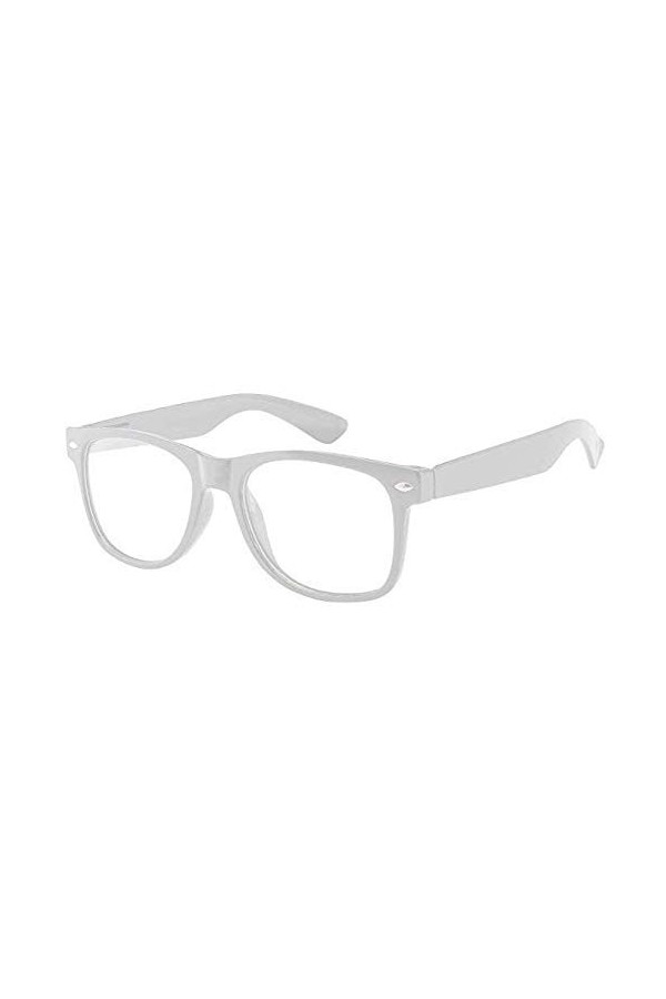 Boolavard Rétro Vintage couleur unisexe Punk Geek Classic style Nombre Zéro Effacer Objectif Lunettes de soleil Clair Noir 