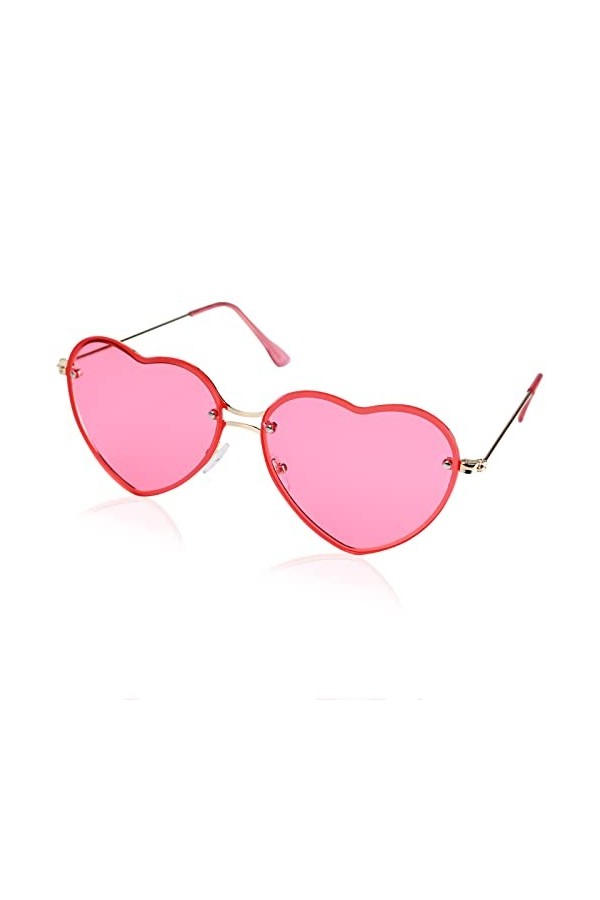 FORMIZON Lunettes de Soleil Coeur, UV400 Lunettes Soleil Hippies Forme de Coeur, Retro Metal Frame Lunettes de Vue, Lunettes 