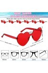 6 Paires Lunettes de Soleil en Forme de Coeur,Lunettes de Soleil Monture Coeur Couleur Bonbon Lunettes de Soleil sans Monture