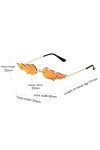 PLABBDPL Lunettes de Soleil en Forme Flamme Feu Lunettes de Soleil sans Monture pour Femmes Hommes Unisexes Fournitures de Fê