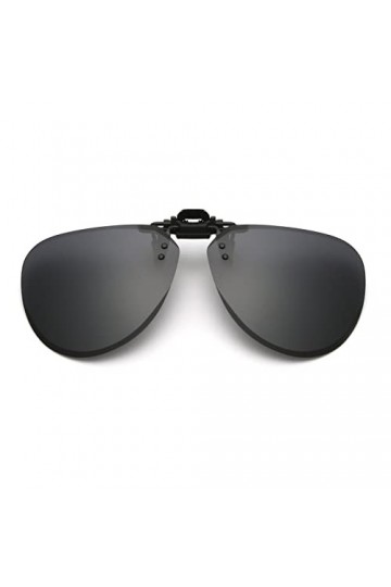 YAMEIZE Lunettes de Soleil Polarisées Rondes Clipser Lunettes Anti-glare Flip up pour Femmes Hommes Conduite Shopping en plei