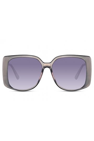 Cheapass Lunettes de Soleil Complètement Recyclées Larges Carrées Monture Transparente avec Verres Marron Effet Miroir et Bra