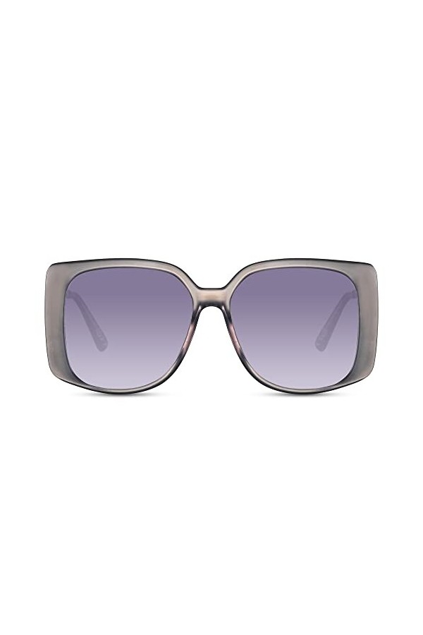 Cheapass Lunettes de Soleil Complètement Recyclées Larges Carrées Monture Transparente avec Verres Marron Effet Miroir et Bra