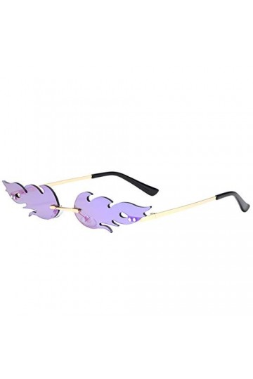 YICARE Lunettes de soleil de fête en forme de flamme de feu UV400 sans monture Lunettes de soleil disco Lunettes tendance cré